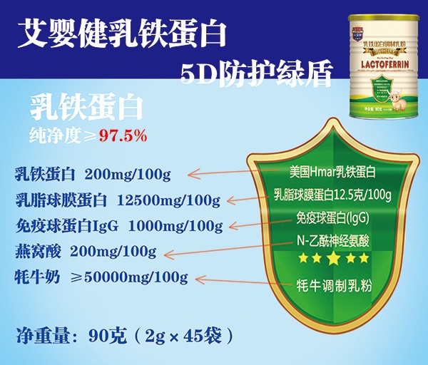   艾嬰健乳鐵蛋白調(diào)制乳粉核心成分