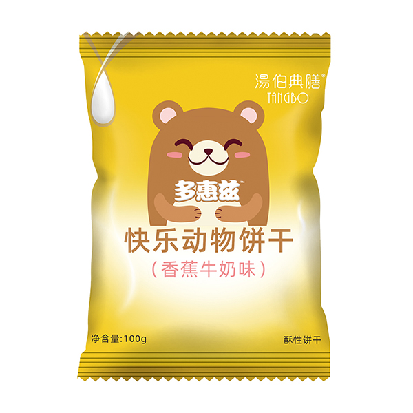  湯伯典膳快樂(lè)動(dòng)物餅干（香蕉牛奶味）袋裝100g
