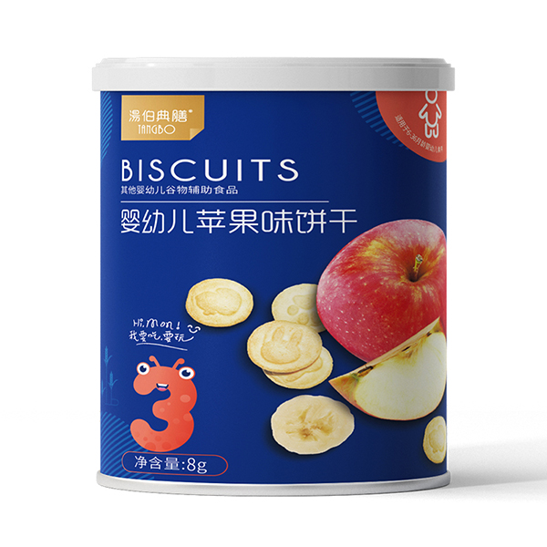  湯伯典膳嬰幼兒蘋(píng)果味餅干罐裝8g