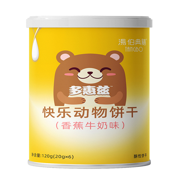  湯伯典膳快樂(lè)動(dòng)物餅干（香蕉牛奶味）罐裝120g