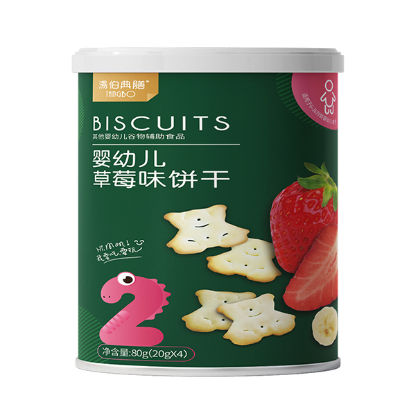  湯伯典膳嬰幼兒草莓味餅干罐裝80g