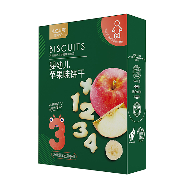  湯伯典膳嬰幼兒蘋(píng)果味餅干盒裝80g