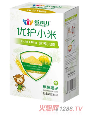 米素儿核桃莲子优护小米营养米粉盒装