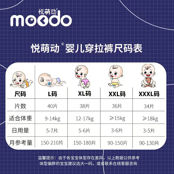  悅萌動(dòng)弱酸親膚嬰兒穿拉褲