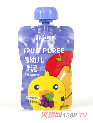 功夫小鴨嬰幼兒果泥-蘋(píng)果葡萄雪梨味
