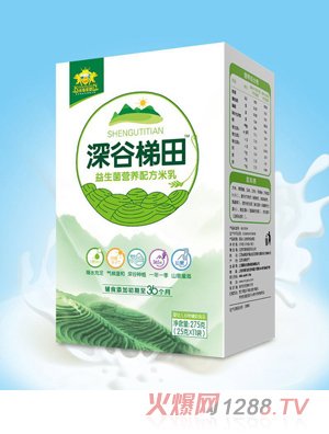 金盾愛(ài)嬰深谷梯田益生菌-多維+鋅-維A+鐵-維D+鈣營(yíng)養配方米乳盒裝275g