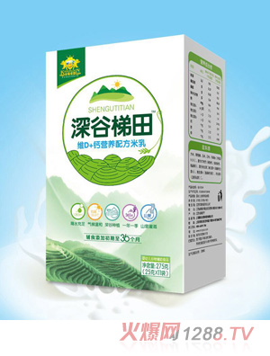 金盾愛(ài)嬰深谷梯田益生菌-多維+鋅-維A+鐵-維D+鈣營(yíng)養配方米乳盒裝275g