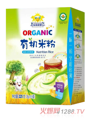 金盾愛(ài)嬰胡蘿卜蔬菜益生元鈣鐵鋅有機米粉盒裝225g