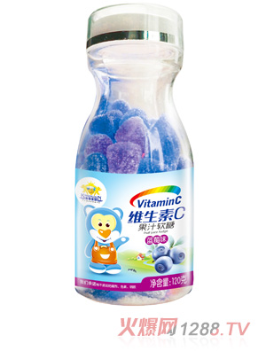 金盾愛(ài)嬰維生素C果汁藍莓味鮮橙味獼猴桃味軟糖120g