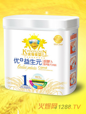 金盾愛(ài)嬰優(yōu)+益生元南瓜蔬菜多維護腸淮山薏米五谷雜糧山楂麥芽胡蘿卜米粉460g
