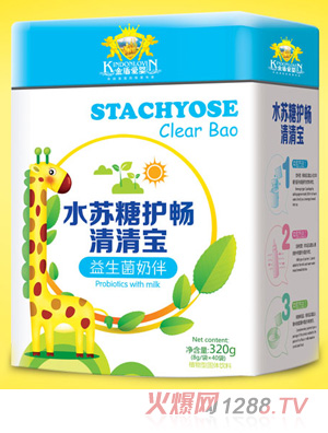 金盾愛(ài)嬰水蘇糖清清寶開(kāi)胃消食-益生菌奶伴-初生嬰幼兒奶伴（聽(tīng)）320g