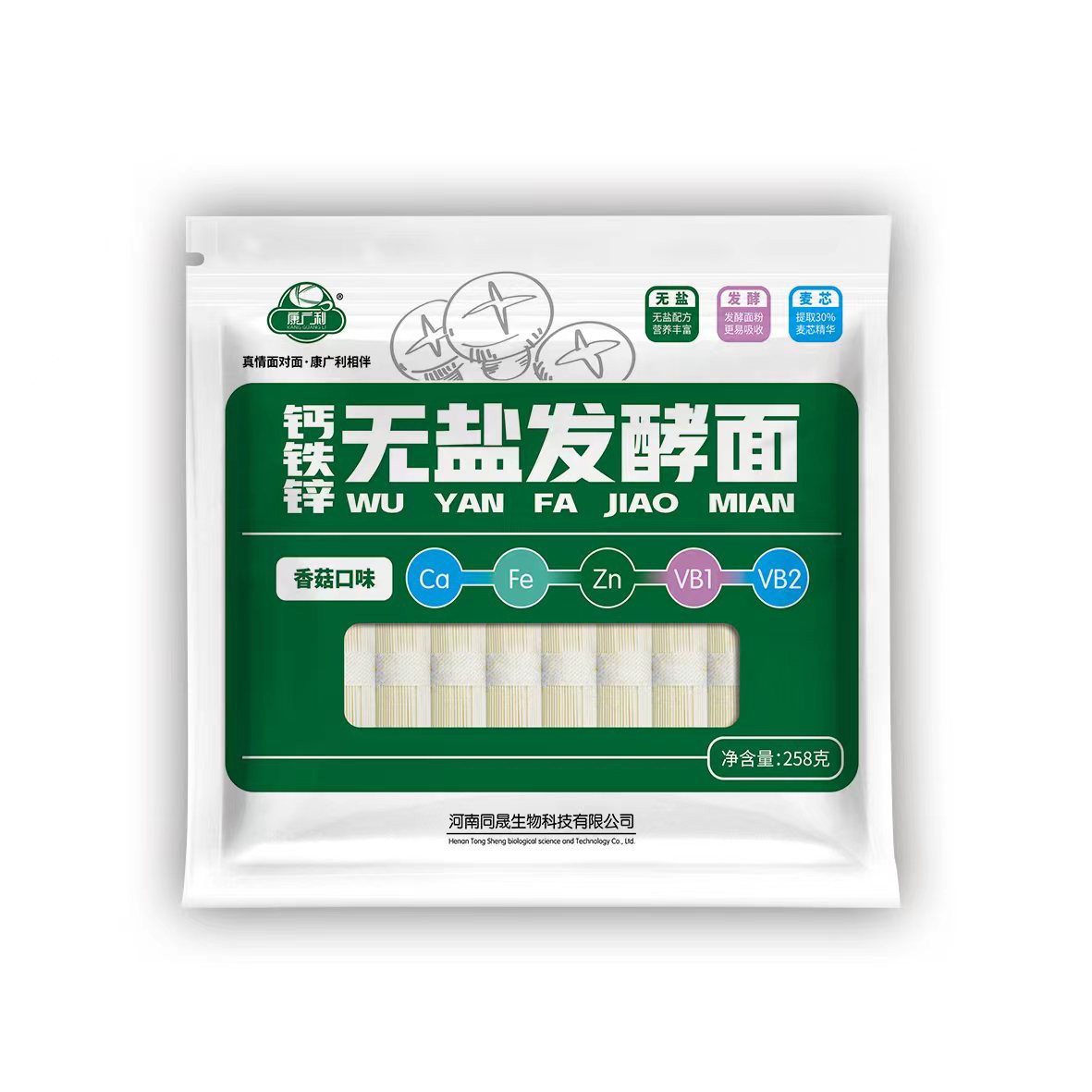  康廣利鈣鐵鋅無(wú)鹽發(fā)酵面 香菇口味