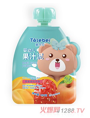 童樂(lè )貝嬰幼兒果汁泥-蘋(píng)果黃桃草莓