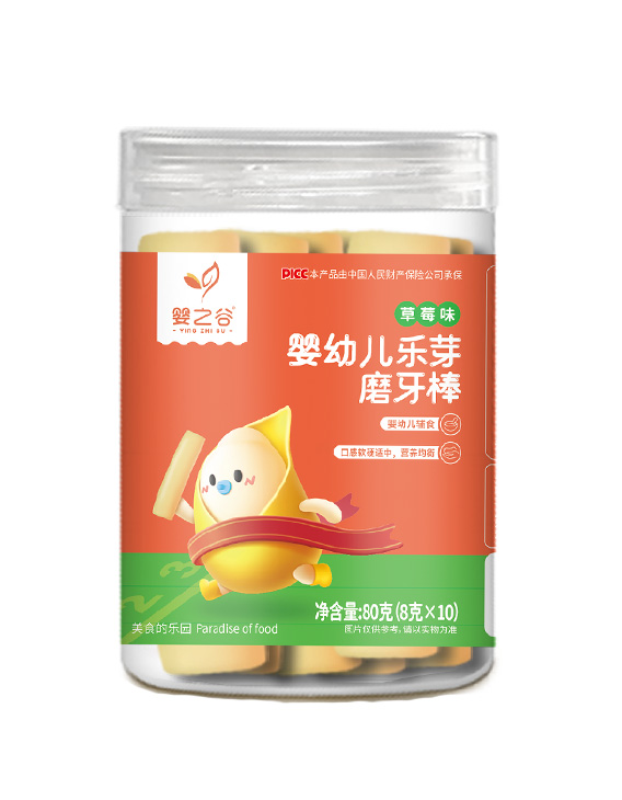  婴之谷乐芽磨牙棒-草莓味80克