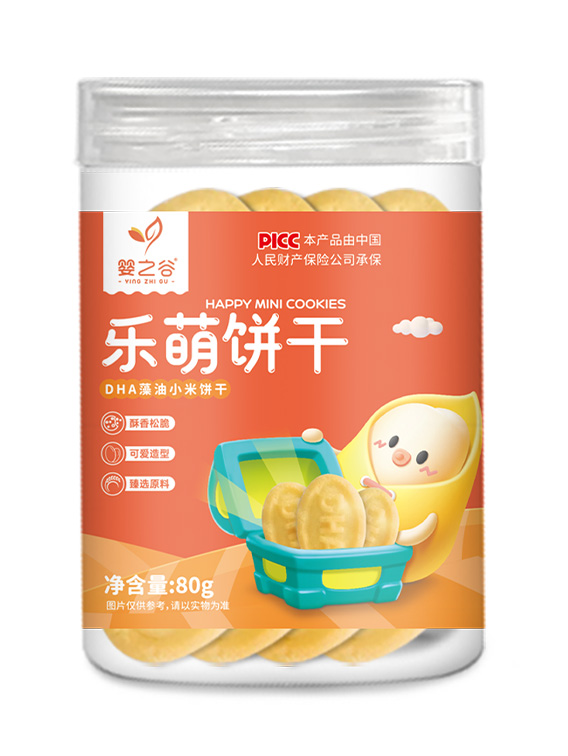  嬰之谷樂萌餅干-DHA藻油小米餅干瓶裝80克