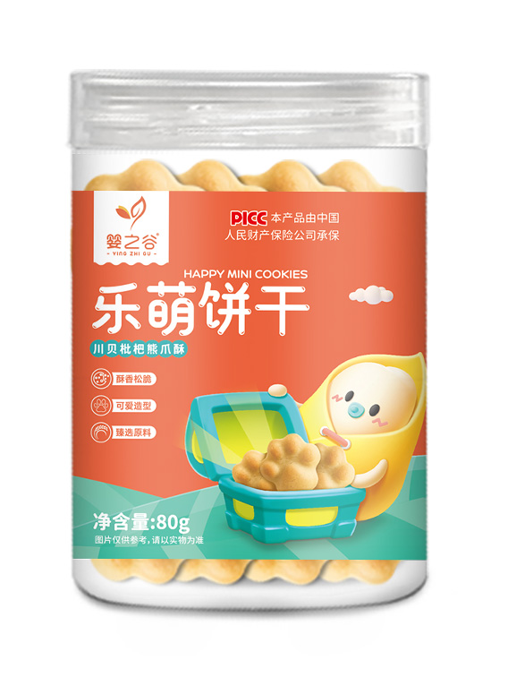  嬰之谷樂萌餅干-川貝枇杷熊爪酥瓶裝80克