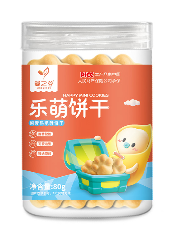  嬰之谷樂萌餅干-梨膏熊爪酥餅干瓶裝80克