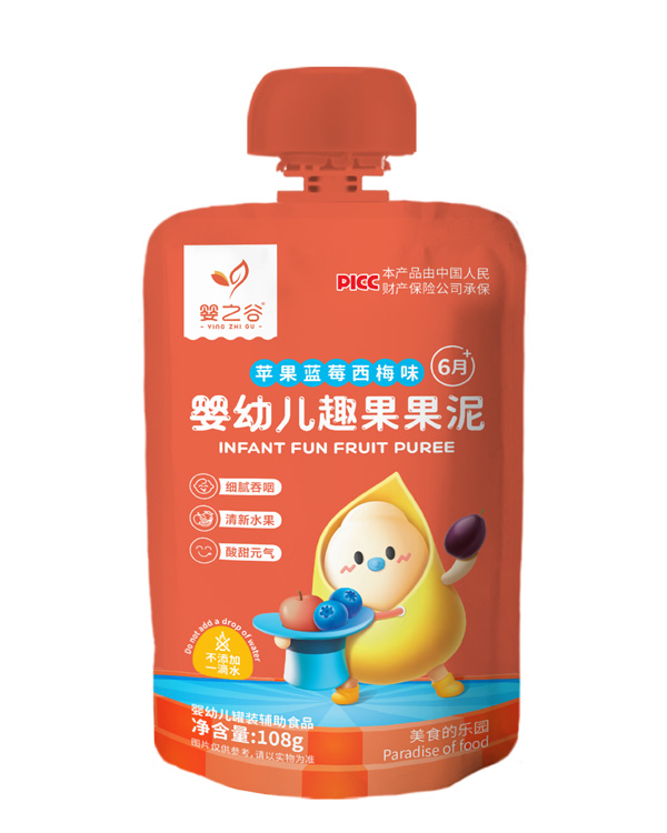  嬰之谷趣果果泥-蘋果藍(lán)莓西梅味