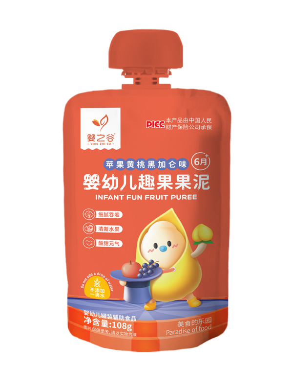 嬰之谷趣果果泥-蘋果黃桃黑加侖味