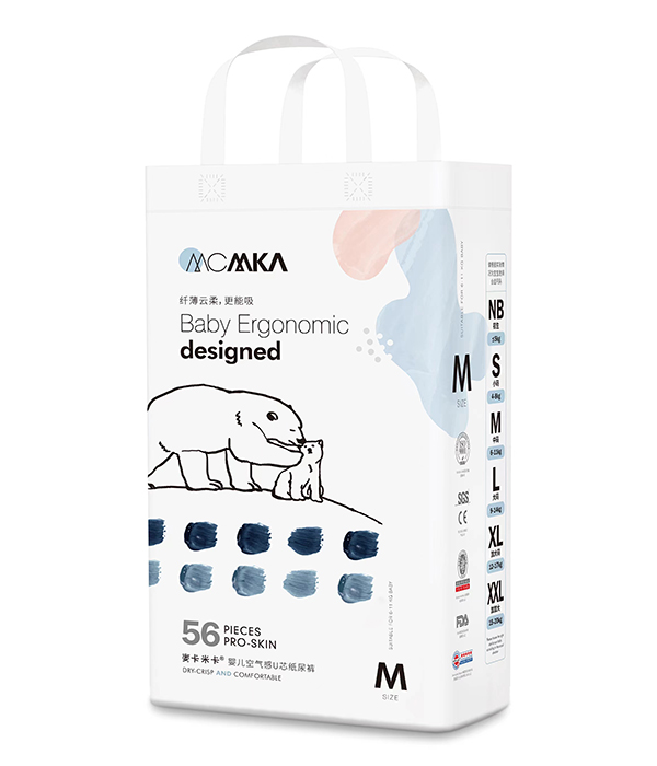  麥卡米卡嬰兒空氣感U芯紙尿褲M(mǎn)56