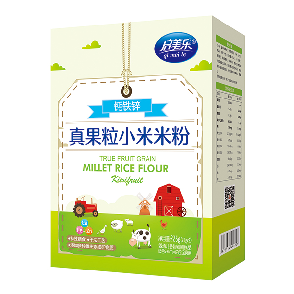  啟美樂真果粒小米米粉盒裝-鈣鐵鋅