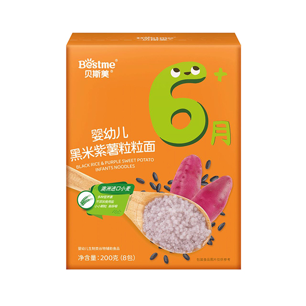  貝斯美嬰幼兒黑米紫薯粒粒面