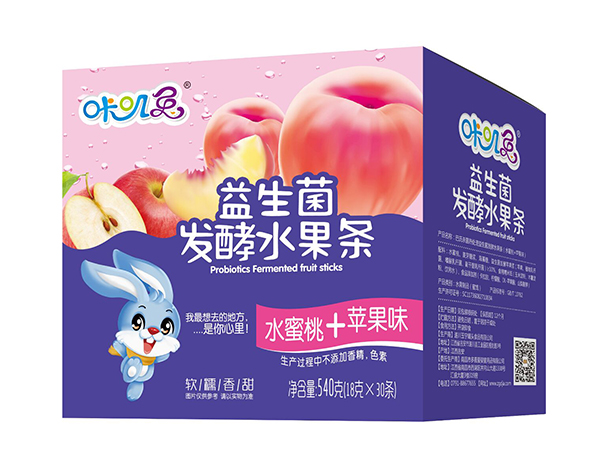  咔嘰兔益生菌發(fā)酵水果條 水蜜桃+蘋果味