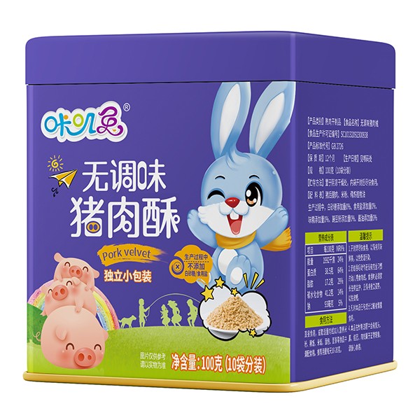  咔嘰兔無調(diào)味豬肉酥