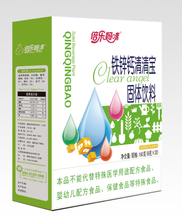  倍樂媽咪鐵鋅鈣清清寶160克盒裝