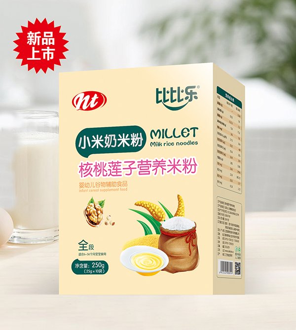  比比樂核桃蓮子小米奶米粉  盒裝