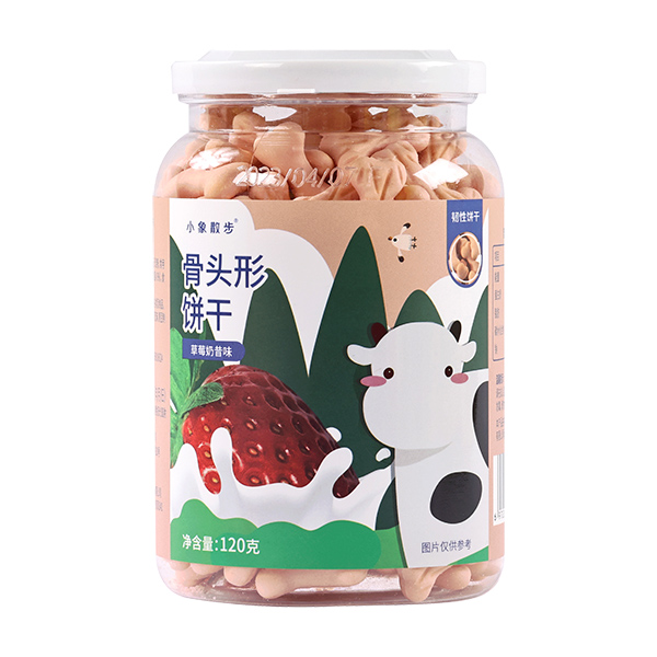 小象散步果蔬骨頭飛機(jī)形餅干-草莓奶昔味