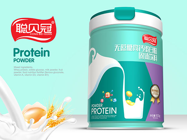  聰貝冠無蔗糖高鈣蛋白粉圓聽