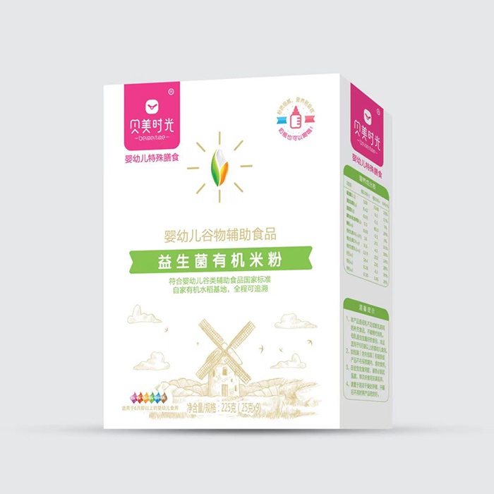  貝美時光益生菌有機(jī)米粉盒裝