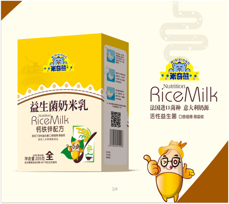  米奇熊益生菌奶米乳 鈣鐵鋅配方 盒裝