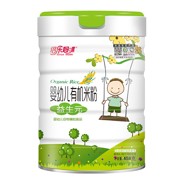  倍樂媽咪嬰幼兒有機(jī)米粉-益生元罐裝