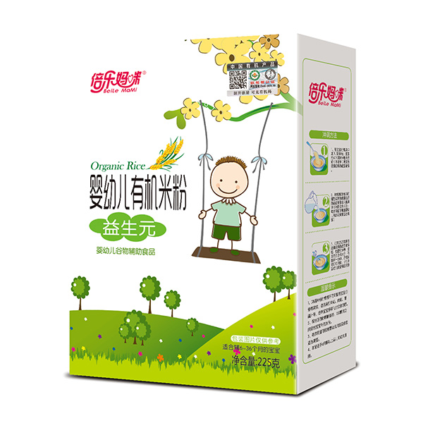  倍樂媽咪嬰幼兒有機(jī)米粉-益生元盒裝