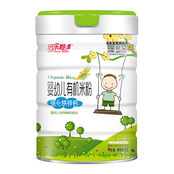  倍樂媽咪嬰幼兒有機(jī)米粉-強(qiáng)化鐵鋅鈣罐裝