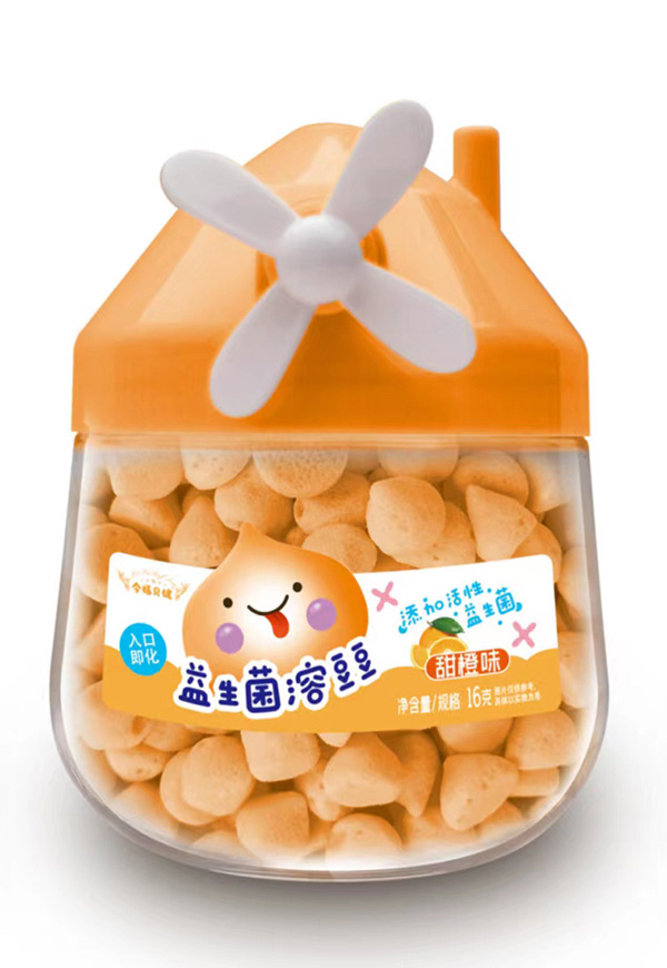  今福貝健風車型益生菌溶豆豆-甜橙味