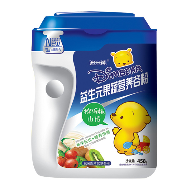  迪米熊益生元果蔬營(yíng)養(yǎng)谷粉-獼猴桃山楂桶裝