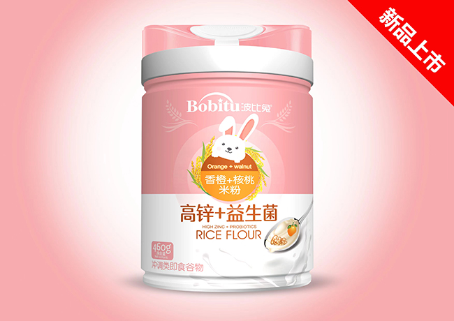  波比兔高鋅+益生菌（香橙+核桃）米粉