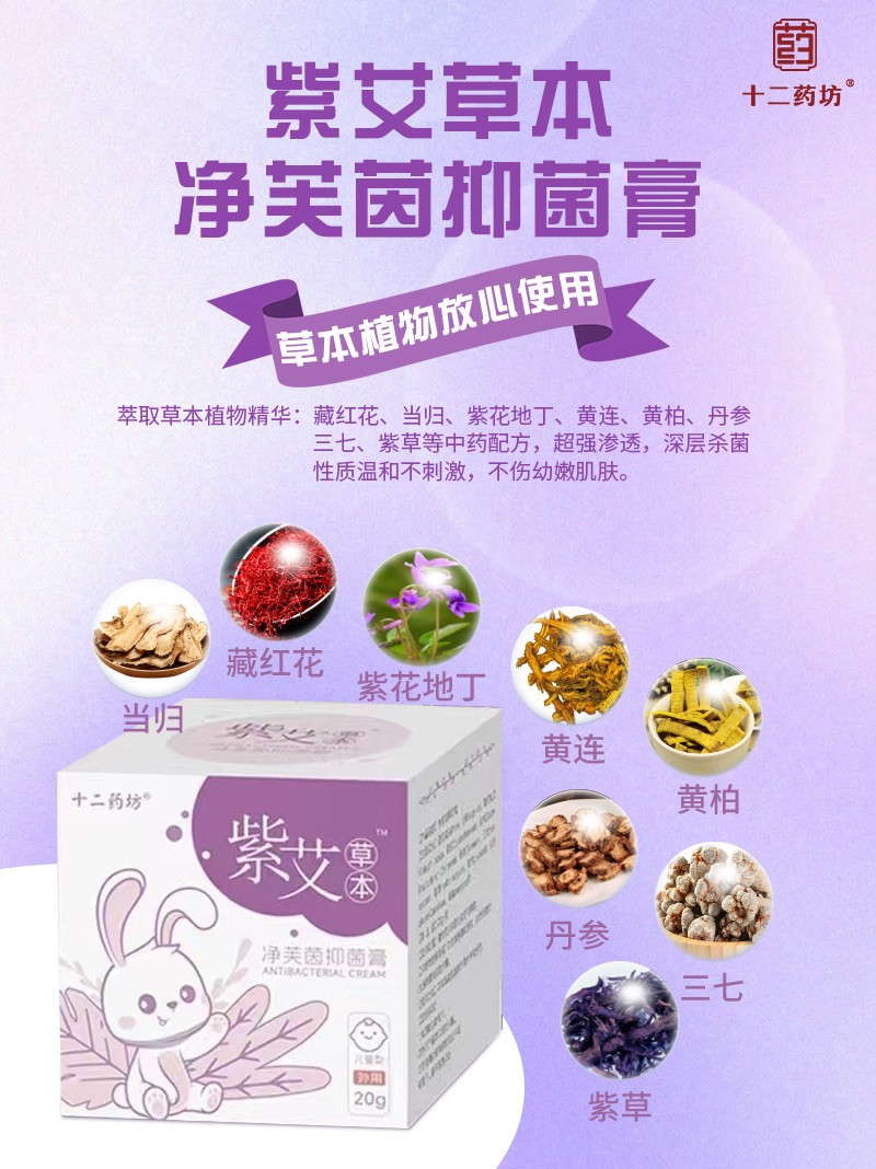  十二藥坊紫艾草本凈芙茵抑菌膏01