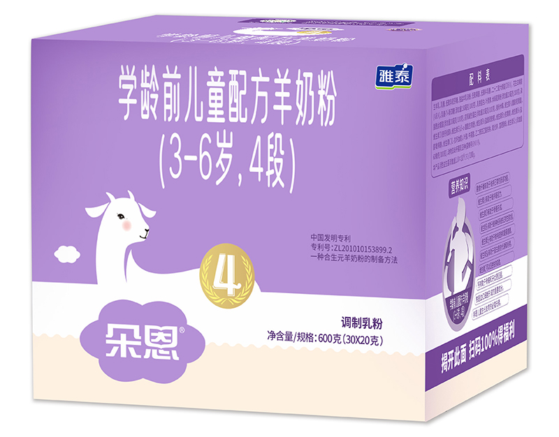 朵恩學(xué)齡前兒童配方羊奶粉（3-6歲，4段）600克