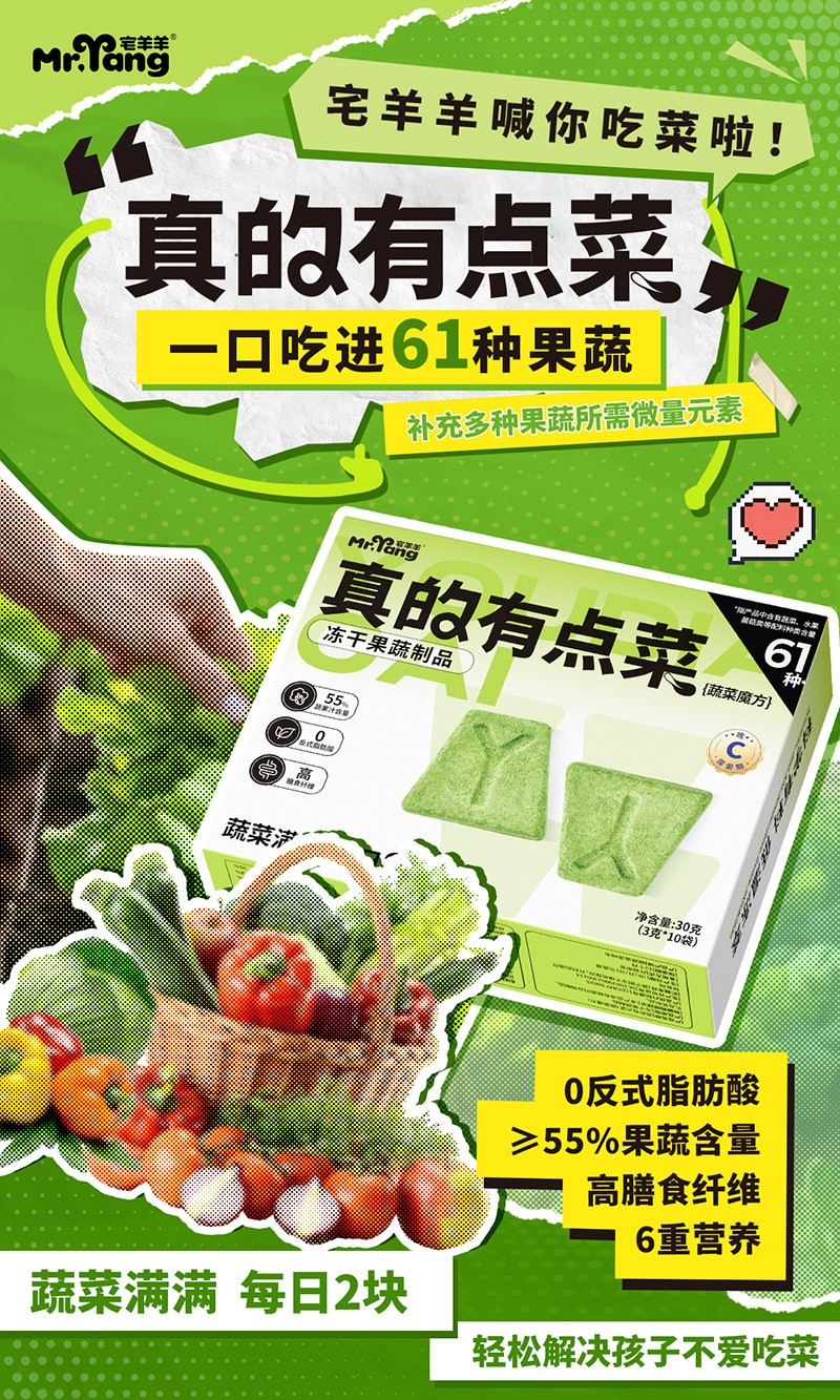  宅羊羊真的有點菜凍干果蔬制品海報