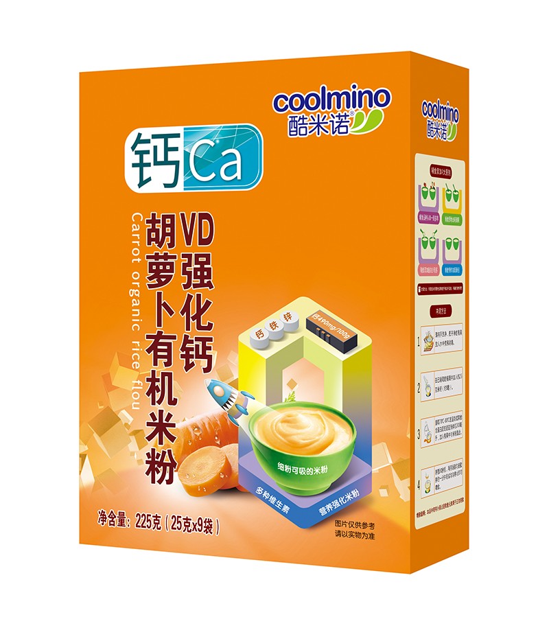  酷米諾VD強化鈣胡蘿卜有機米粉225克