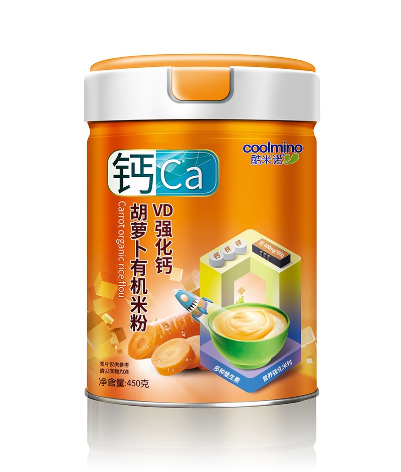  酷米諾VD強化鈣胡蘿卜有機米粉450克