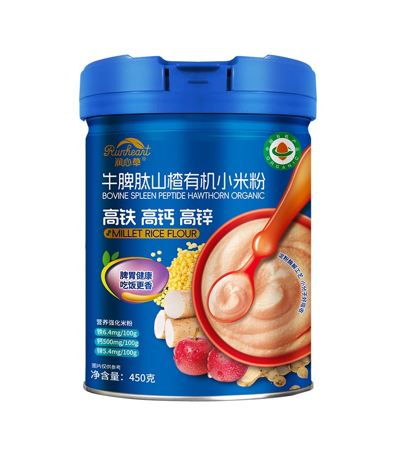  潤心草牛脾肽山楂有機小米粉450克