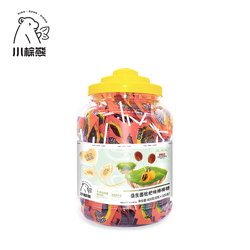   小棕熊益生菌枇杷味棒棒糖