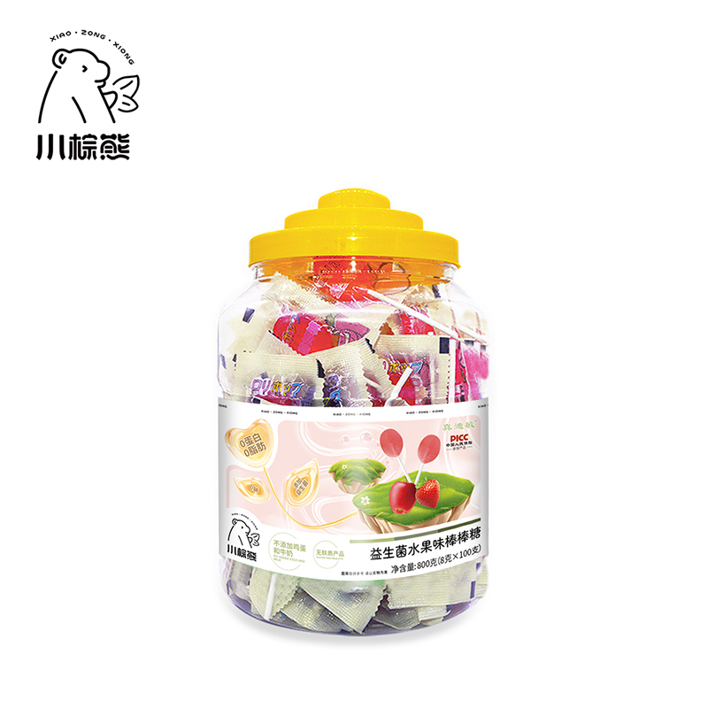   小棕熊益生菌水果味棒棒糖