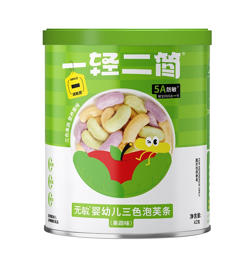一輕二簡無敏嬰幼兒三色泡芙條