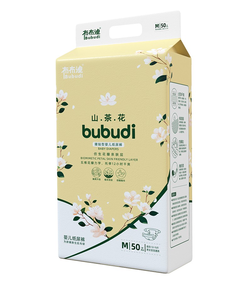 布布迪山茶花腰贴型婴儿纸尿裤M